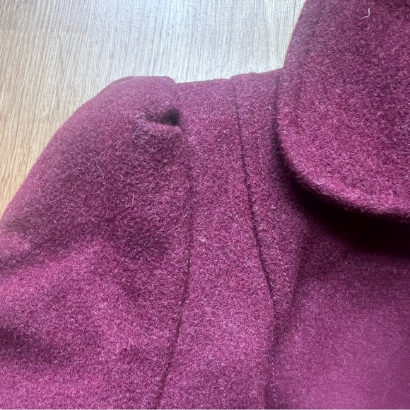 Glassons burgundy wine wool blend peplum coat - Picture 3 of 5